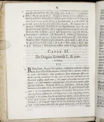 Caput II. De Origine Remedii L. Si contendat.