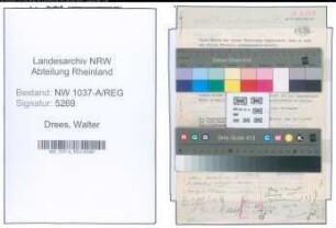 Entnazifizierung Walter Drees , geb. 02.01.1907 (Studienrat)