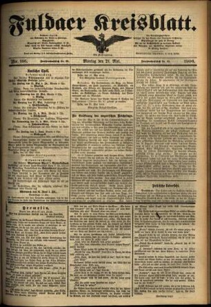 Ausgabe vom Montag, den 21. Mai 1906.