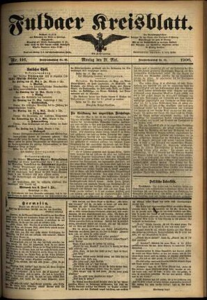 Ausgabe vom Montag, den 21. Mai 1906.
