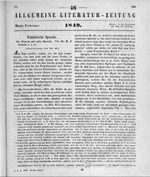 Clement, K. J.: Der Franzos und seine Sprache. Frankfurt a. M.: Brönner 1848 (Fortsetzung von Nr. 45)