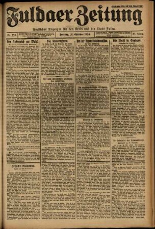 Erste Ausgabe vom Freitag, den 31. Oktober 1924.
