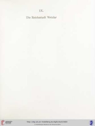 IX. Die Reichsstadt Wetzlar