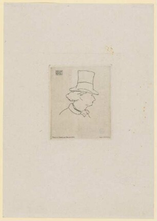 Baudelaire de profil en chapeau