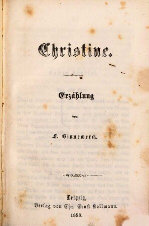 Christine : Erzählung