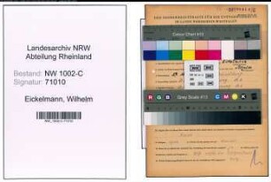Entnazifizierung Wilhelm Eickelmann, geb. 27.12.1896 (Monteur)