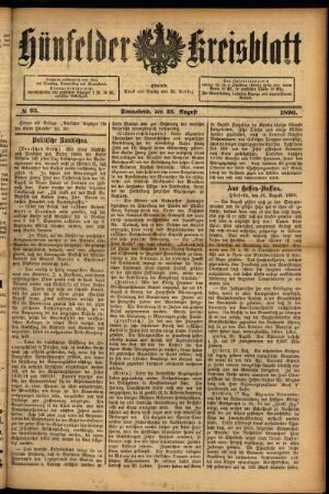 Ausgabe vom Samstag, den 22. August 1896.