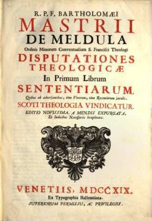 Quatuor Libros Sententiarum, 1. In primum librum Sententiarum