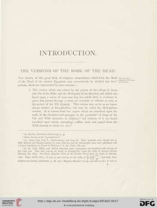 The versions of the Book of the Dead