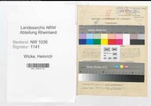 Entnazifizierung Heinrich Wicke , geb. 25.04.1889 (Beamter)