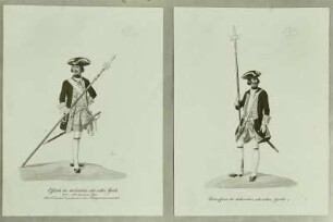 Offizier und Unteroffizier der Sächsischen oder 1. Garde, 1727