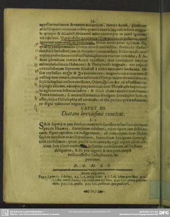 Caput XII. Diaetam brevissime enucleat