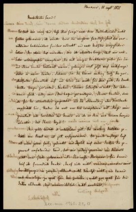 Brief von Karl Goedeke an Jacob Grimm