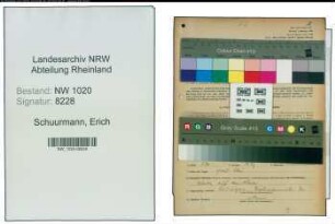 Entnazifizierung Erich Schuurmann , geb. 13.07.1902 (Kaufmaennischer Angestellter)