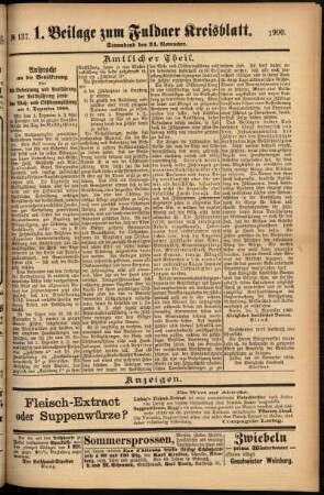 Dritte Ausgabe vom Donnerstag, den 22. November 1900.