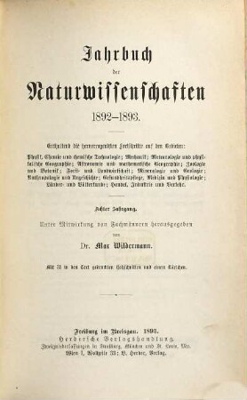 Jahrbuch der Naturwissenschaften. 8. 1892/93 (1893)