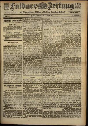 Ausgabe vom Mittwoch, den 01. August 1900.