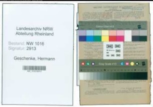 Entnazifizierung Hermann Geschenke , geb. 19.09.1905 (Zollsekretaer)