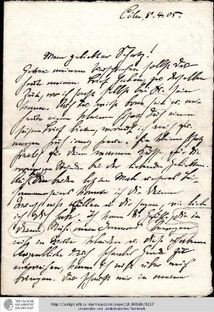 Brief vom 08.04.1905