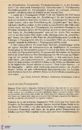 26: Latein ist eine Fremdsprache