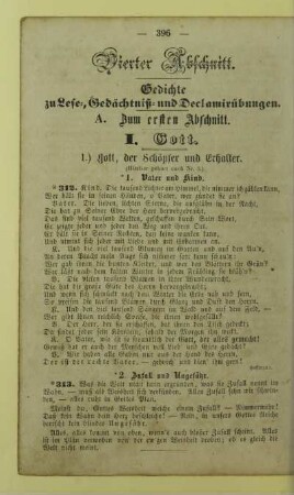 Vierter Abschnitt. Gedichte zu Lese-, Gedächtniß- und Declamirübungen