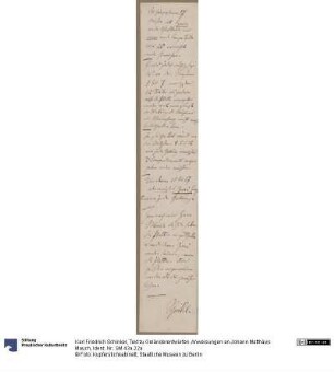 Text zu Geländerentwürfen. Anweisungen an Johann Matthäus Mauch