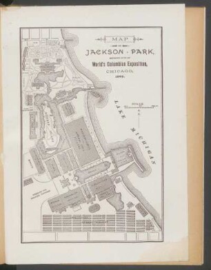 Map of Jackson Park, showing site of World's Columbian Exposition, Chicago. 1893.