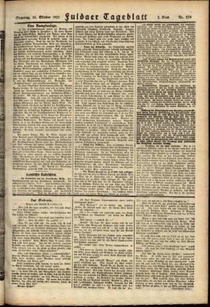 Zweite Ausgabe vom Samstag, den 15. Oktober 1921.