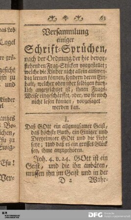 Versammlung einiger Schrift-Sprüchen