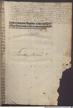 Valerii Maximi ... Factorum et dictorum memorabilium ad Tiberium Cesarem libri novem