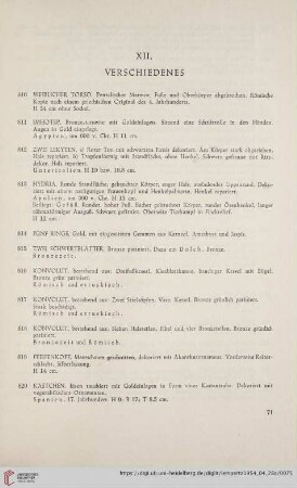 XII. Verschiedenes (Nr. 810 - 841)