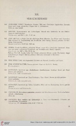 XII. Verschiedenes (Nr. 810 - 841)