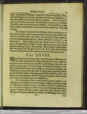 Cap. XXVIII. Was Engelland anbelanget, hat unser König, ...