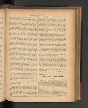 Chronique de l'armée.