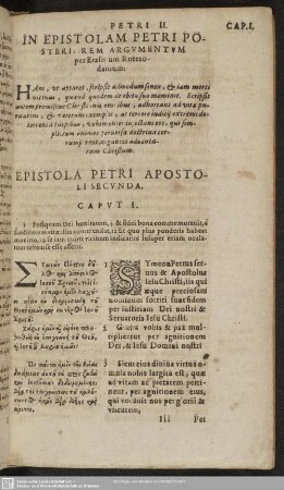 In Epistolam Petri Posteriorem Argumentum per Erasmum Roterodamum