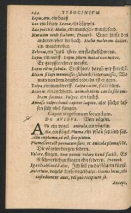 Caput trigesimum secundum. De Avibus.