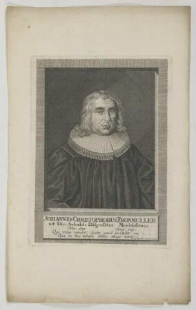 Bildnis des Johannes Christophorus Fronmuller