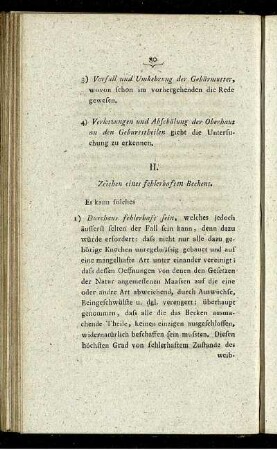 II. Zeichen eines fehlerhaften Beckens.