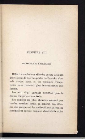 Chapitre VIII - Au service de l'Allemagne