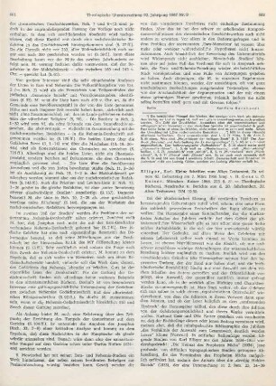 662-663 [Rezension] Elliger, Karl, Kleine Schriften zum Alten Testament