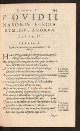 P. Ovidii Nasonis Elegiarum, Sive Amorum Liber II.