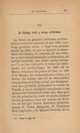 VII. El Código civil y otras reformas