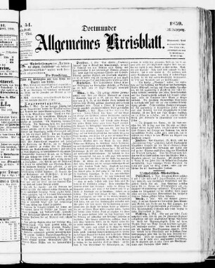 Dortmunder allgemeines Kreisblatt. 1857-1859