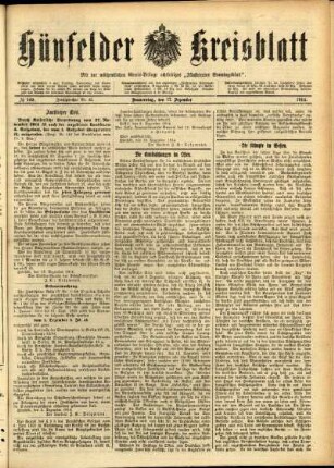 Ausgabe vom Donnerstag, den 17. Dezember 1914.