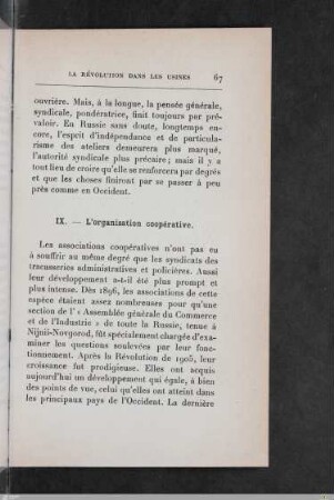 IX. L'organisation coopérative