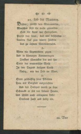 25. Lob der Maurerey