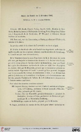 Séance du Comité du 5 décembre 1881