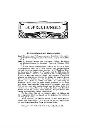 Besprechungen : Philosophisches und Pädagogisches
