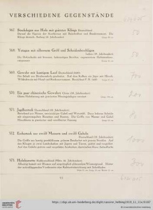 Verschiedene Gegenstände (Nr. 567-586)
