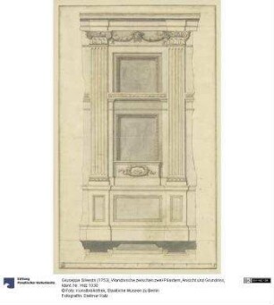 Wandnische zwischen zwei Pilastern, Ansicht und Grundriss